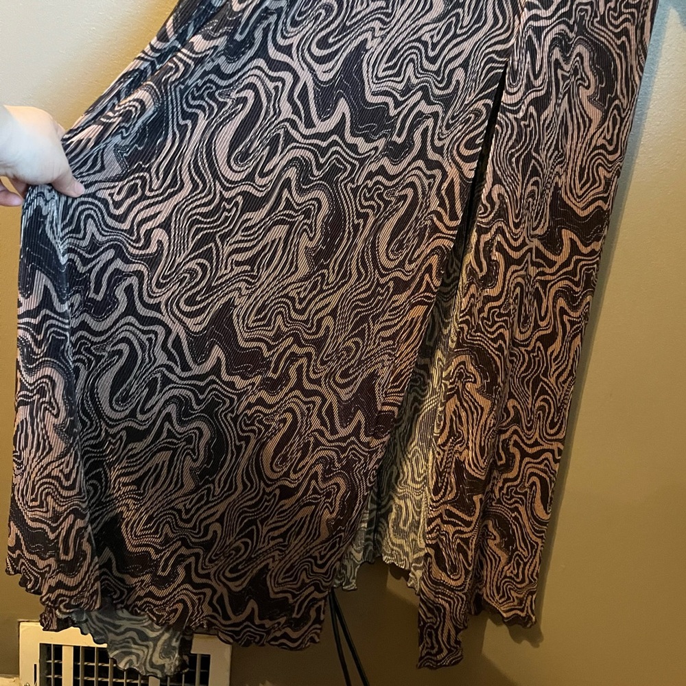 NWT Nina Parker 3X Womens Black Swirl Plus Keyhole Pleated Maxi Dress Ret $129! - Picture 9 of 16